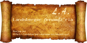 Landsberger Annamária névjegykártya